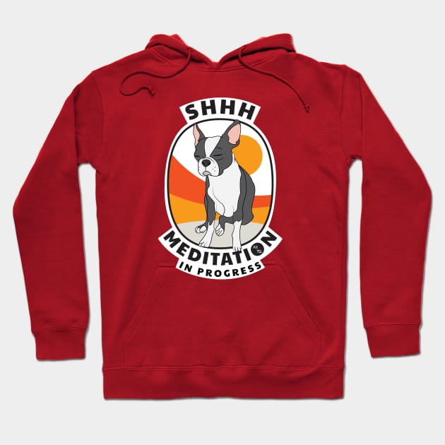 Meditating Boston Terrier Hoodie by AltTabStudio